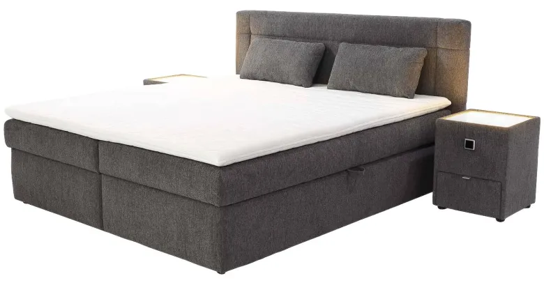 Boxbett dunkelgrau Liegefläche B/L: ca. 200x180 cm