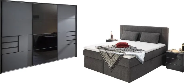 Boxbett dunkelgrau Liegefläche B/L: ca. 200x180 cm