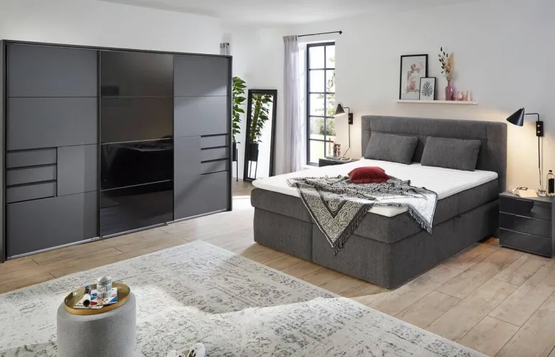 Boxbett dunkelgrau Liegefläche B/L: ca. 200x180 cm