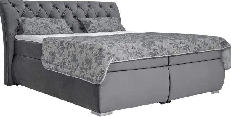 Boxspringbett Agnes dunkelgrau Liegefläche B/L: ca. 180x200 cm