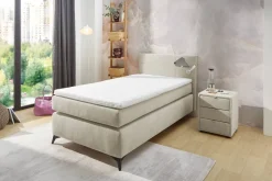 Boxspringbett beige Liegefläche B/L: ca. 100x200 cm