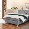 Boxspringbett grau Flachgewebe Liegefläche B/L: ca. 140x200 cm