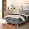 Boxspringbett grau Flachgewebe Liegefläche B/L: ca. 120x200 cm
