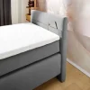 Boxspringbett grau Liegefläche B/L: ca. 100x200 cm