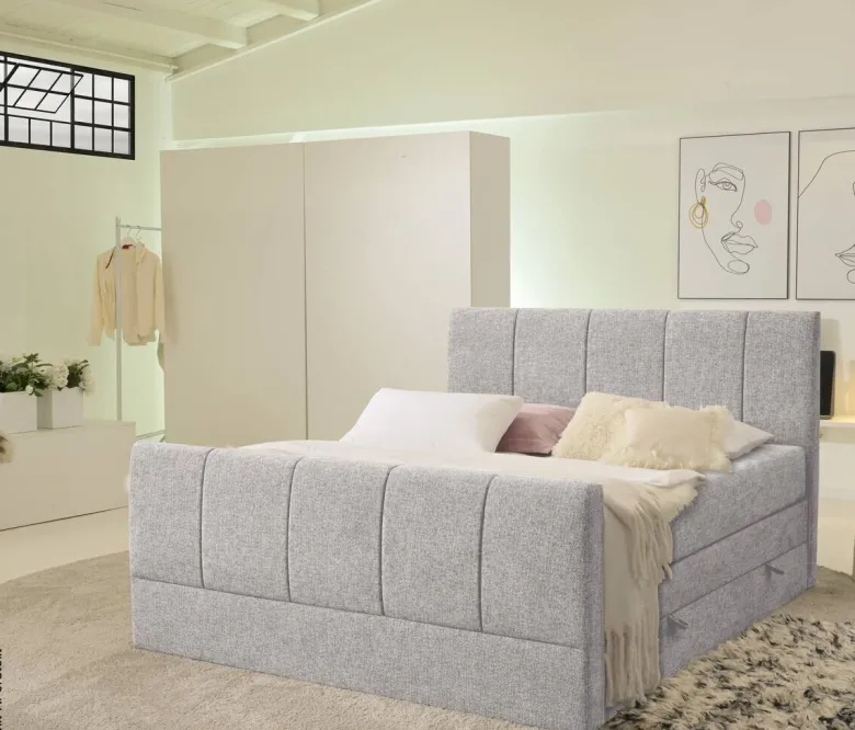 Boxspringbett Harmony hellgrau Liegefläche B/L: ca. 180x200 cm