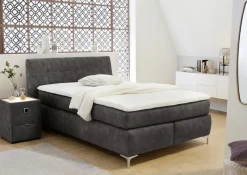 Boxspringbett hellgrau Liegefläche B/L: ca. 140x200 cm
