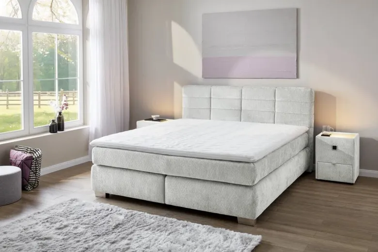 Boxspringbett hellgrau Liegefläche B/L: ca. 160x200 cm