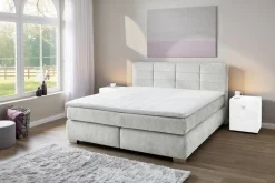 Boxspringbett hellgrau Liegefläche B/L: ca. 160x200 cm