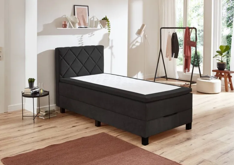 Boxspringbett Jeff schwarz Liegefläche B/L: ca. 100x200 cm