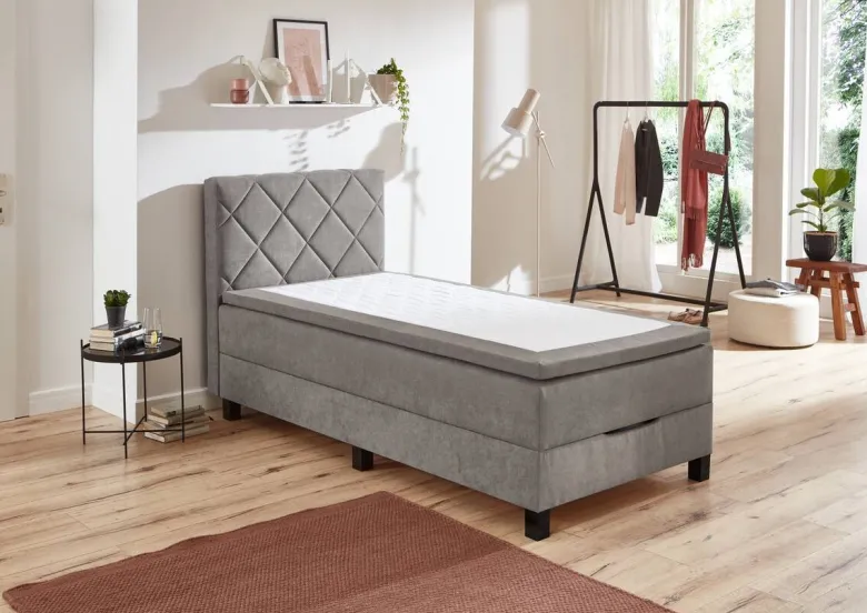 Boxspringbett Jeff silber Liegefläche B/L: ca. 120x200 cm