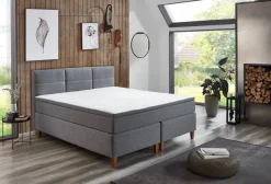 Boxspringbett Kenora grau Liegefläche B/L: ca. 160x200 cm