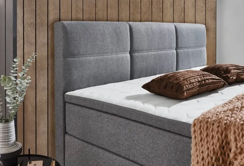 Boxspringbett Kenora grau Liegefläche B/L: ca. 140x200 cm
