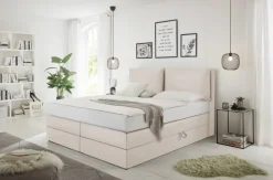 Boxspringbett Lissy creme Liegefläche B/L: ca. 160x200 cm