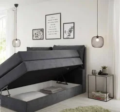 Boxspringbett Lissy graubraun Liegefläche B/L: ca. 140x200 cm