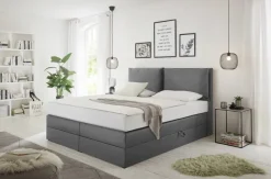Boxspringbett Lissy graubraun Liegefläche B/L: ca. 180x200 cm