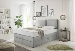 Boxspringbett Lissy hellgrau Liegefläche B/L: ca. 140x200 cm