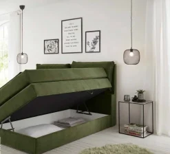 Boxspringbett Lissy olive Liegefläche B/L: ca. 180x200 cm