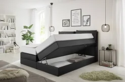 Boxspringbett Lissy schwarz Kunstleder Liegefläche B/L: ca. 160x200 cm
