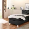 Boxspringbett schwarz Flachgewebe Liegefläche B/L: ca. 90x200 cm