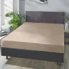 Boxspring Spannbetttuch taupe Baumwolle B/L: ca. 100x200 cm