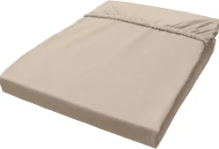Boxspring Spannbetttuch taupe Baumwolle B/L: ca. 100x200 cm