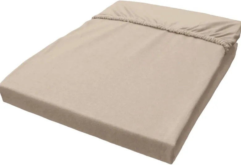 Boxspring Spannbetttuch taupe Baumwolle B/L: ca. 100x200 cm