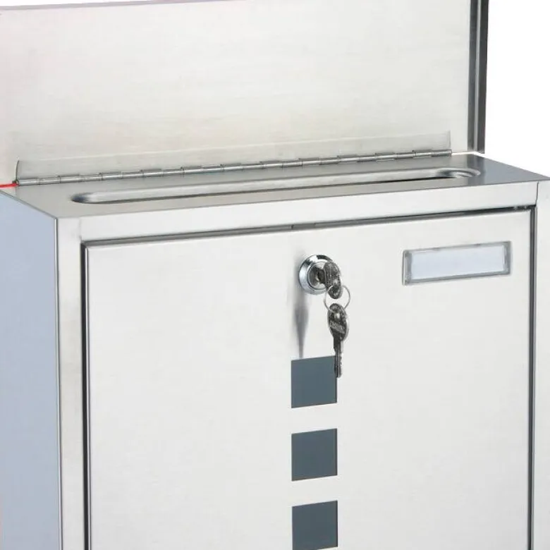 Briefkasten Edelstahl B/T/L: ca. 30,5x9,6x33,5 cm