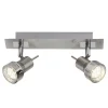 Brilliant Spotbalken Kassandra G34729/77 nickel Chrom Metall B/H/T: ca. 30,5x15x6,5 cm 2 Brennstellen