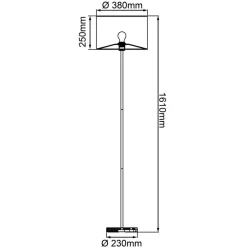 Brilliant Stehlampe Romm 93140/76 natur schwarz Holz Metall H/D: ca. 161,5x38 cm E27 1 Brennstellen
