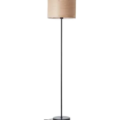 Brilliant Stehlampe Romm 93140/76 natur schwarz Holz Metall H/D: ca. 161,5x38 cm E27 1 Brennstellen