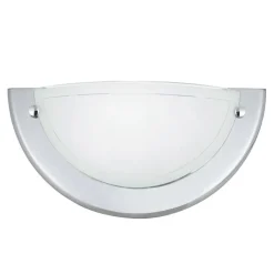 Brilliant Wandleuchte Miramar 90196/15 Chrom weiß Metall Glas B/H/T: ca. 28,5x14x7,8 cm E14 1 Brennstellen