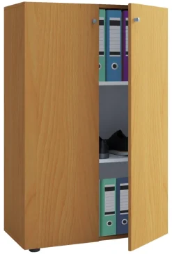 Büroschrank Lona XL buche Nachbildung weiß B/H/T: ca. 70x110x39 cm