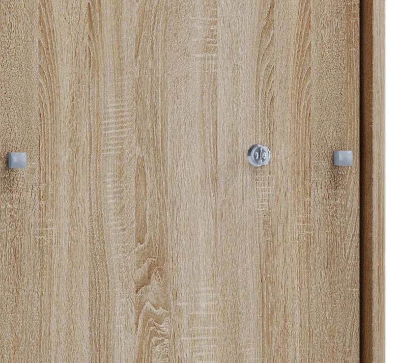 Büroschrank Lona XL mit Schiebetüren Eiche Sonoma Nachbildung weiß B/H/T: ca. 70x110x37 cm