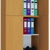 Büroschrank Lona XXL buche Nachbildung weiß B/H/T: ca. 70x183x39 cm