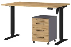 Büro-Sets 9748-582 Eiche Grand-Son Nachbildung schwarz Graphit B/H/T: ca. 177x119x80 cm