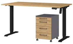 Büro-Sets 9749-582 Eiche Grand-Son Nachbildung Graphit schwarz B/H/T: ca. 197x119x80 cm