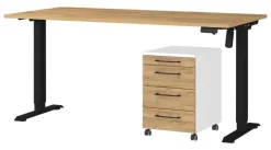 Büro-Sets 9750-559 Eiche Grand-Son Nachbildung weiß schwarz B/H/T: ca. 217x119x80 cm