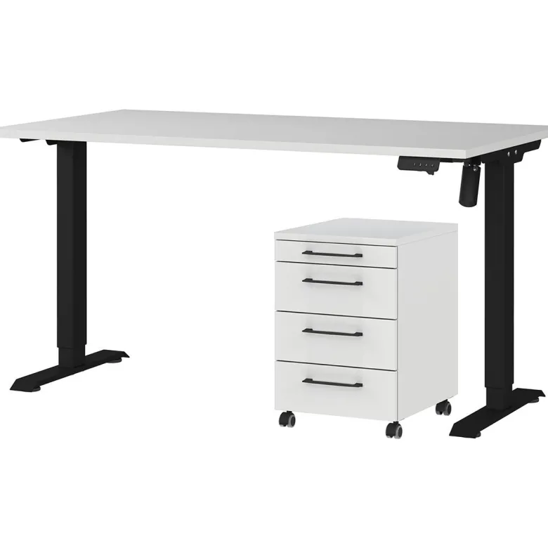 Büro-Sets 9749-581 Lichtgrau schwarz B/H/T: ca. 197x119x80 cm