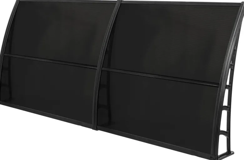 Brosplast Vordach schwarz B/H/L: ca. 240x23x105 cm