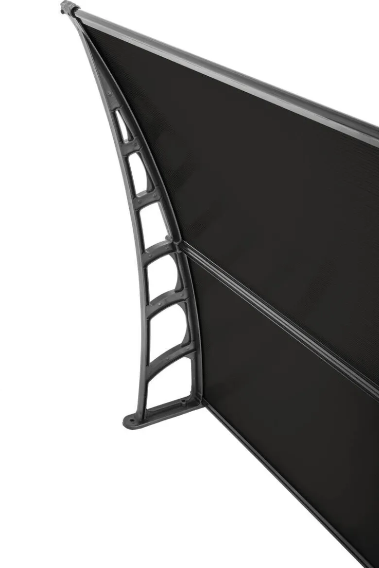 Brosplast Vordach schwarz B/H/L: ca. 240x23x105 cm