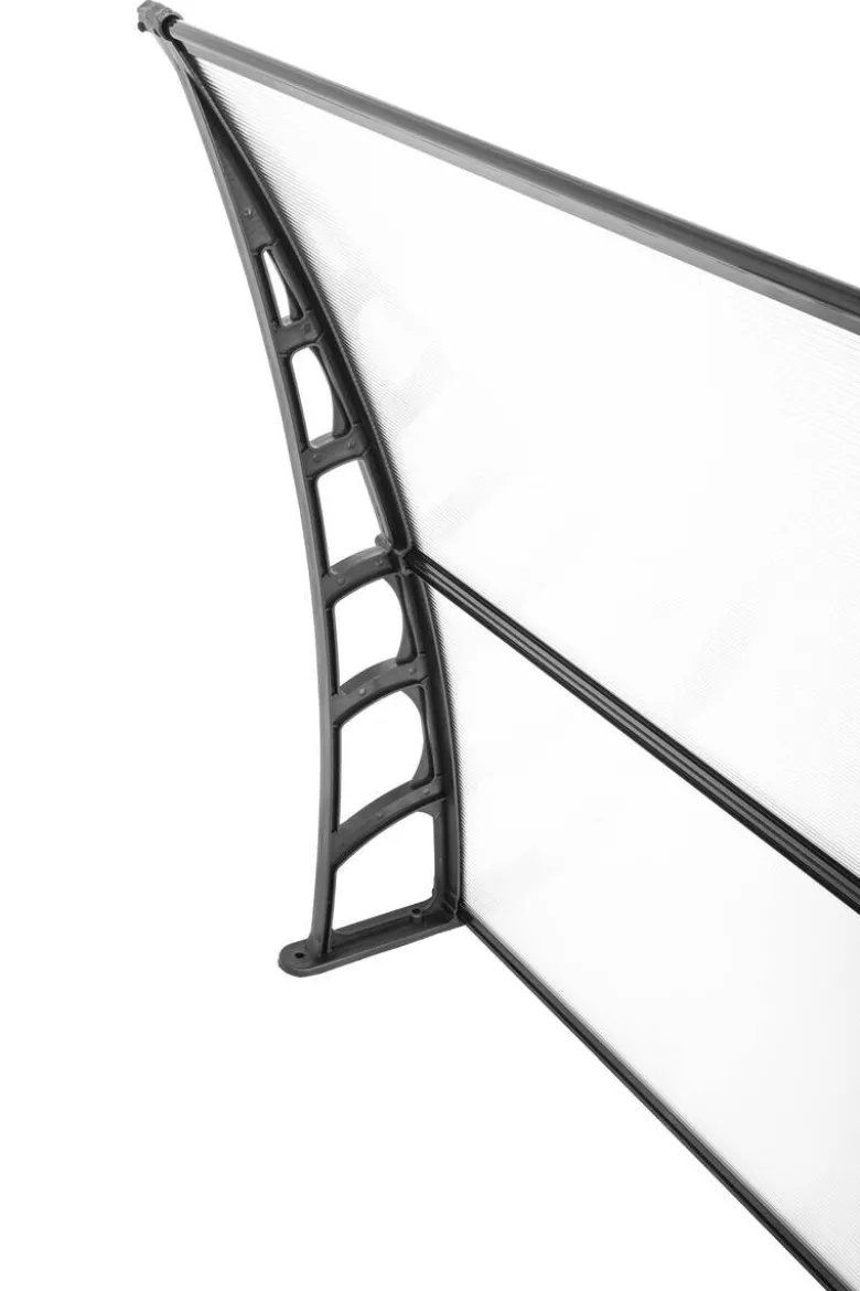 Brosplast Vordach transparent B/H/L: ca. 120x23x105 cm
