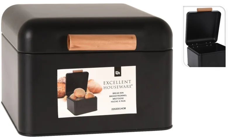 Brotkasten schwarz Metall B/H: ca. 20x14 cm