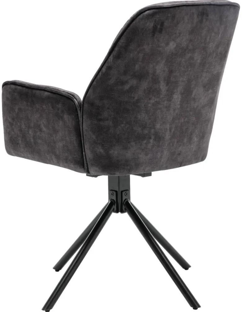 byLIVING Sessel SARINA 2er-Set anthrazit Vintage Samt Metall B/H/T: ca. 59,5x89x62 cm