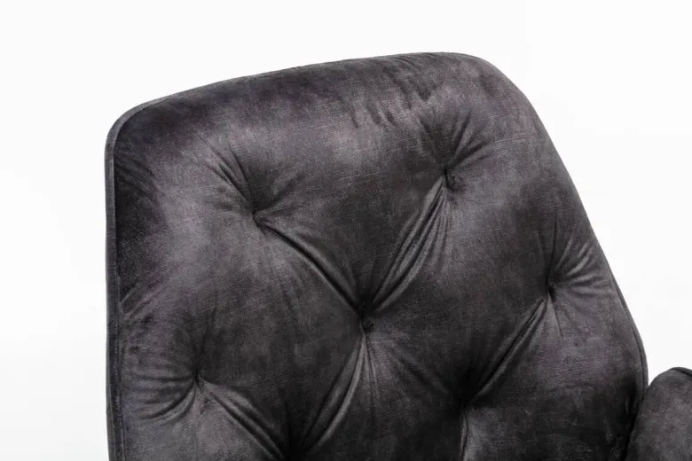 byLIVING Sessel SARINA 2er-Set anthrazit Vintage Samt Metall B/H/T: ca. 59,5x89x62 cm