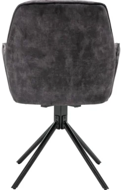 byLIVING Sessel SARINA 2er-Set anthrazit Vintage Samt Metall B/H/T: ca. 59,5x89x62 cm