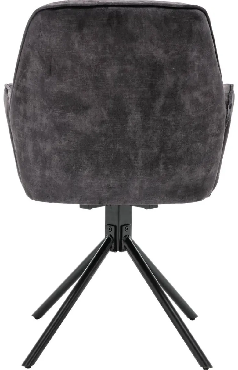 byLIVING Sessel SARINA 2er-Set anthrazit Vintage Samt Metall B/H/T: ca. 59,5x89x62 cm