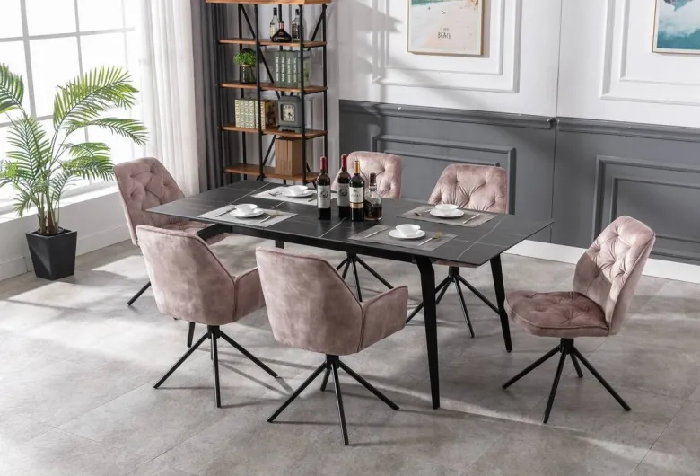 byLIVING Sessel SARINA 2er-Set beige Vintage Samt Metall B/H/T: ca. 59,5x89x62 cm