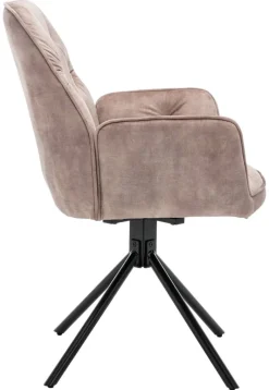 byLIVING Sessel SARINA 2er-Set beige Vintage Samt Metall B/H/T: ca. 59,5x89x62 cm