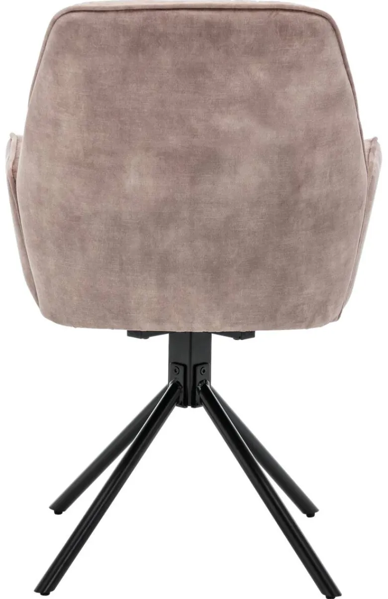 byLIVING Sessel SARINA 2er-Set beige Vintage Samt Metall B/H/T: ca. 59,5x89x62 cm