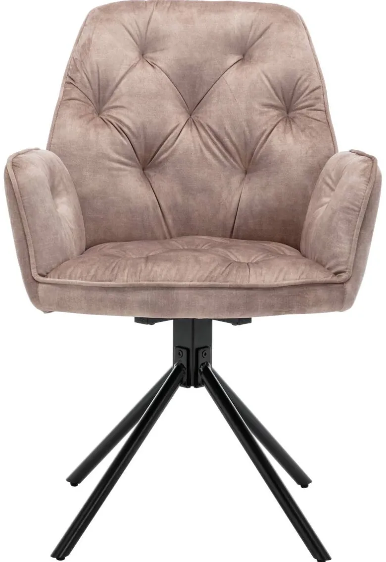 byLIVING Sessel SARINA 2er-Set beige Vintage Samt Metall B/H/T: ca. 59,5x89x62 cm